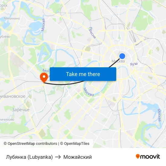 Лубянка (Lubyanka) to Можайский map
