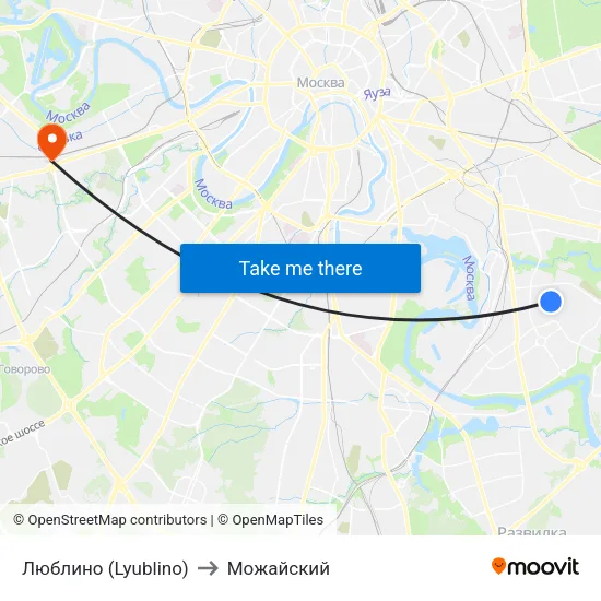 Люблино (Lyublino) to Можайский map