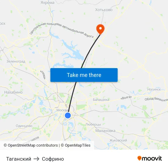 Таганский to Софрино map