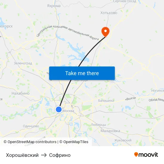 Хорошёвский to Софрино map