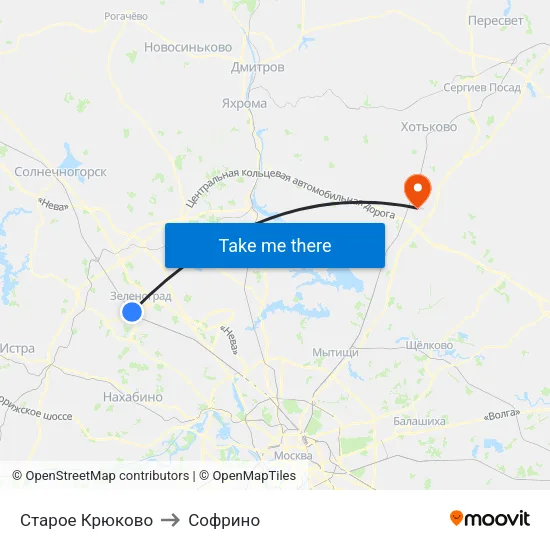 Старое Крюково to Софрино map