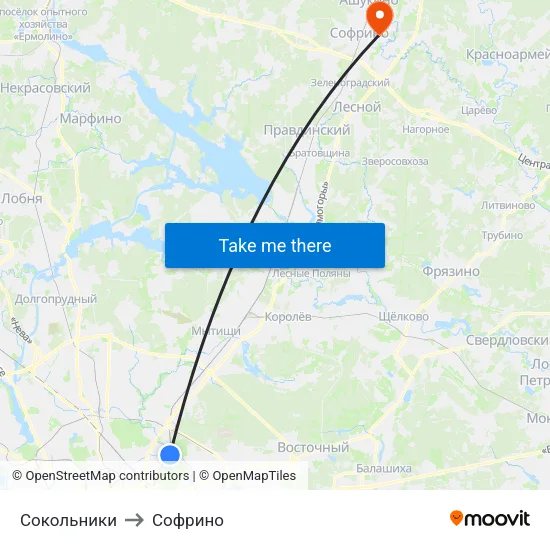 Сокольники to Софрино map