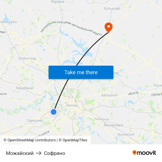 Можайский to Софрино map