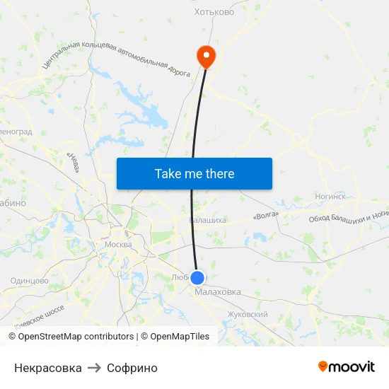 Некрасовка to Софрино map