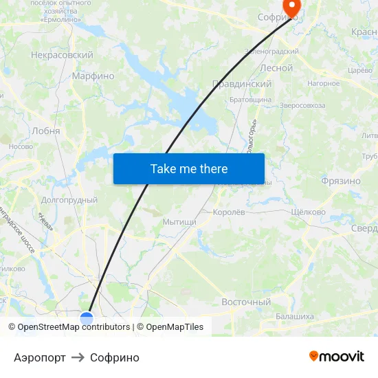 Аэропорт to Софрино map