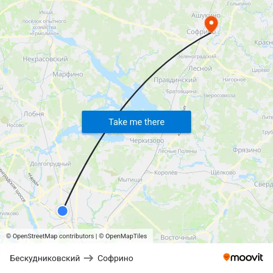 Бескудниковский to Софрино map