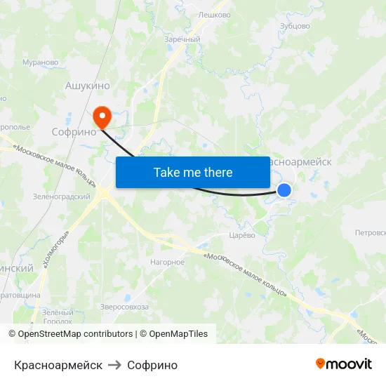 Красноармейск to Софрино map