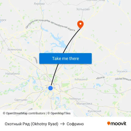 Охотный Ряд (Okhotny Ryad) to Софрино map