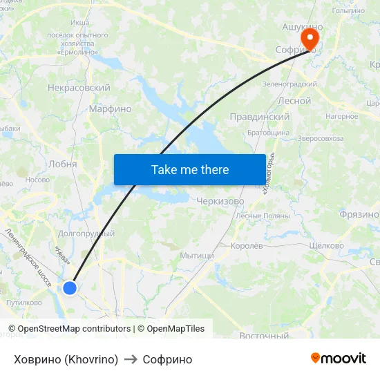 Ховрино (Khovrino) to Софрино map