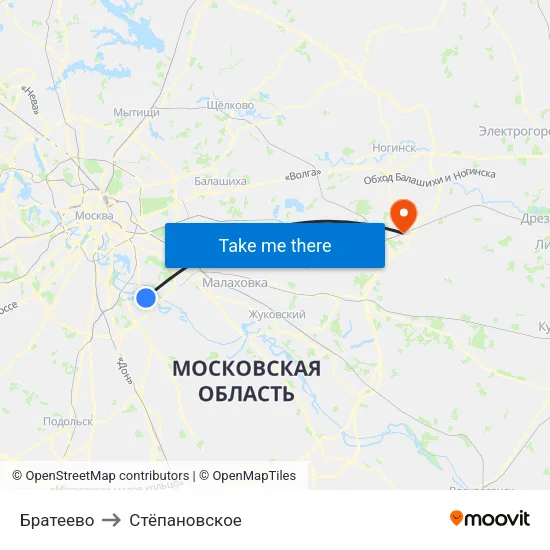 Братеево to Стёпановское map