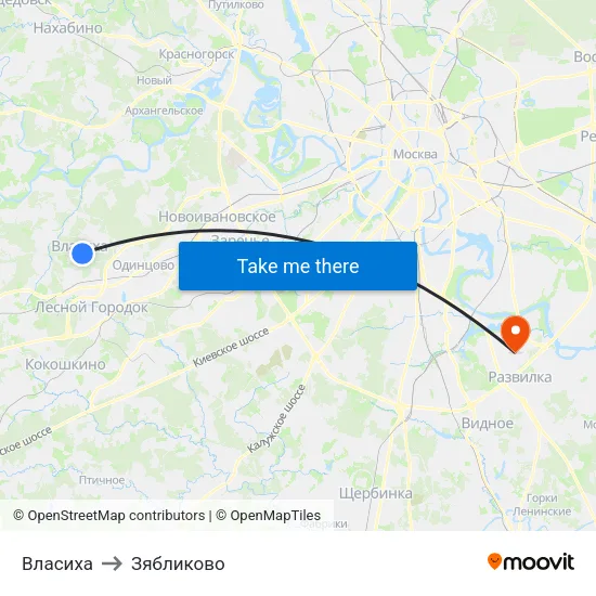 Власиха to Зябликово map