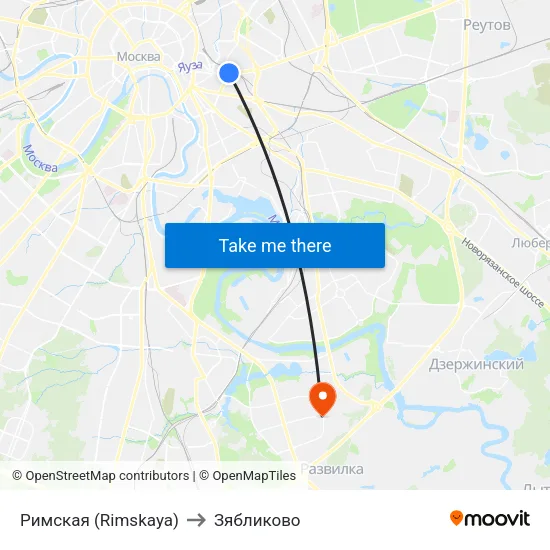 Римская (Rimskaya) to Зябликово map