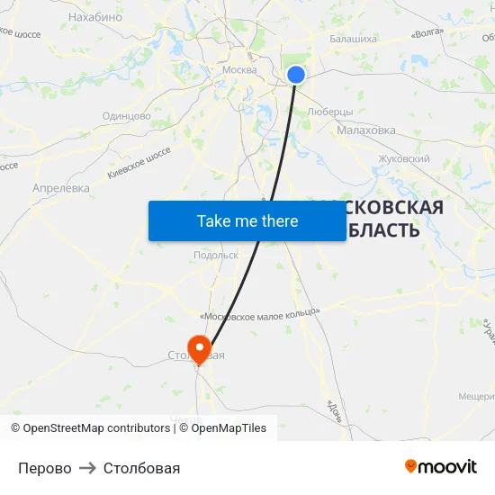 Перово to Столбовая map