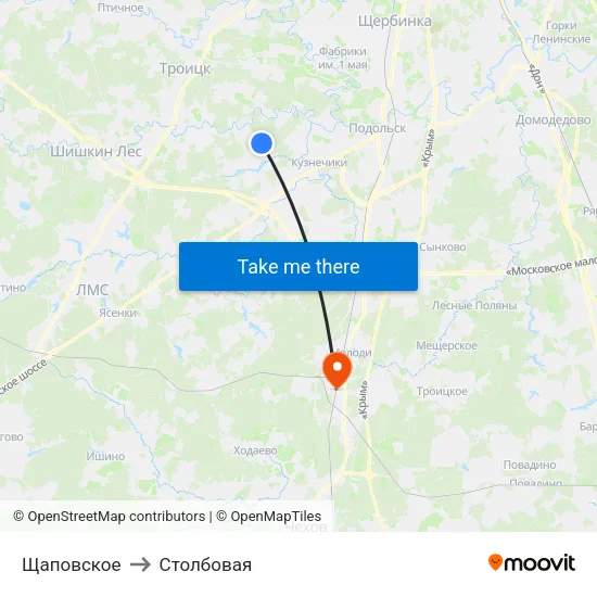 Щаповское to Столбовая map