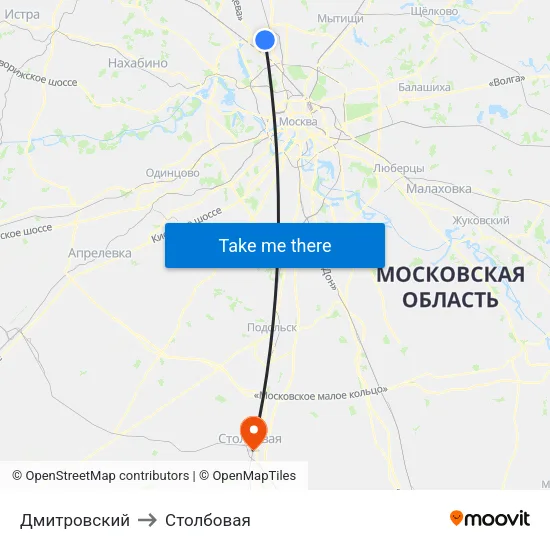 Дмитровский to Столбовая map
