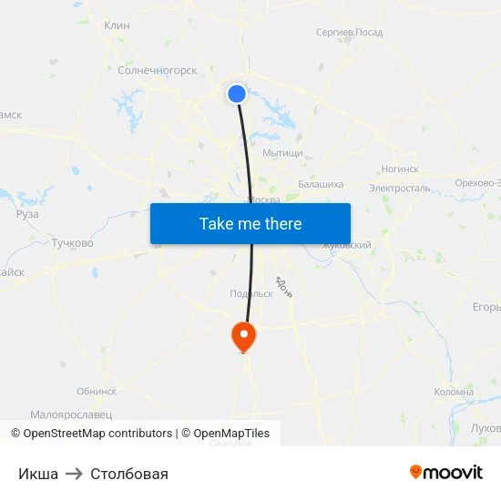 Икша to Столбовая map