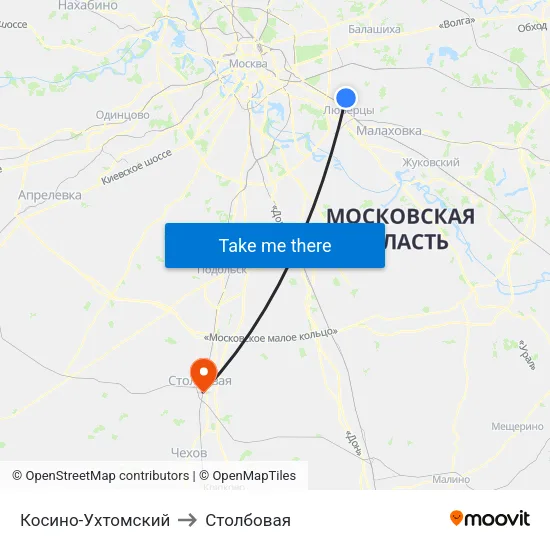 Косино-Ухтомский to Столбовая map
