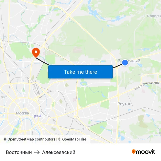 Восточный to Алексеевский map