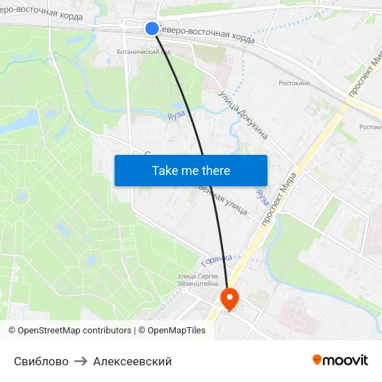 Свиблово to Алексеевский map