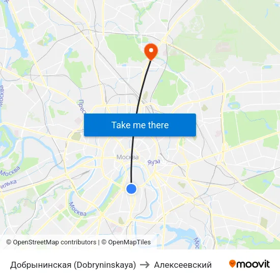 Добрынинская (Dobryninskaya) to Алексеевский map