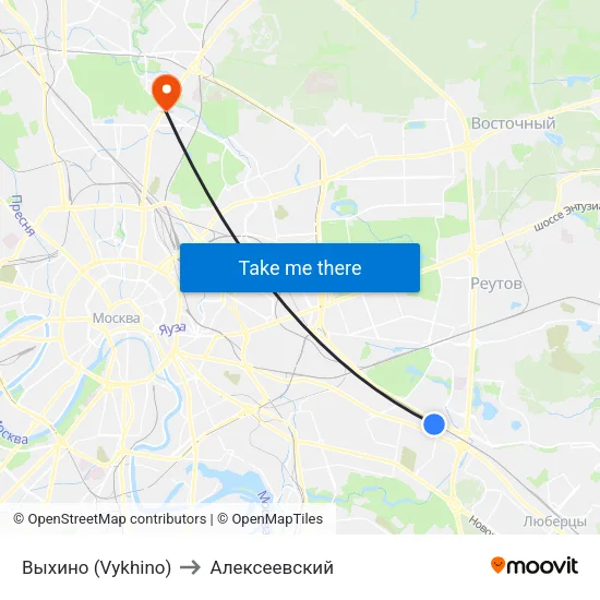 Выхино (Vykhino) to Алексеевский map