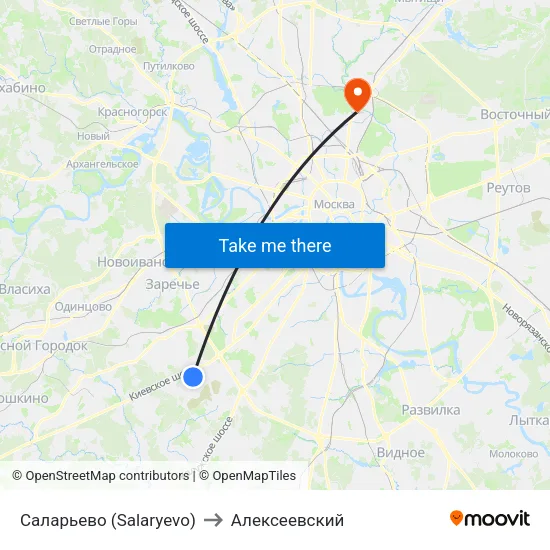 Саларьево (Salaryevo) to Алексеевский map