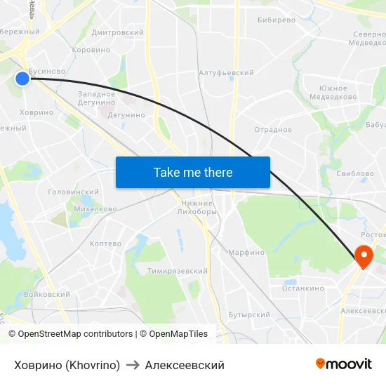 Ховрино (Khovrino) to Алексеевский map