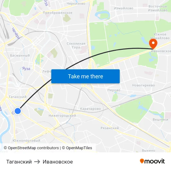 Таганский to Ивановское map