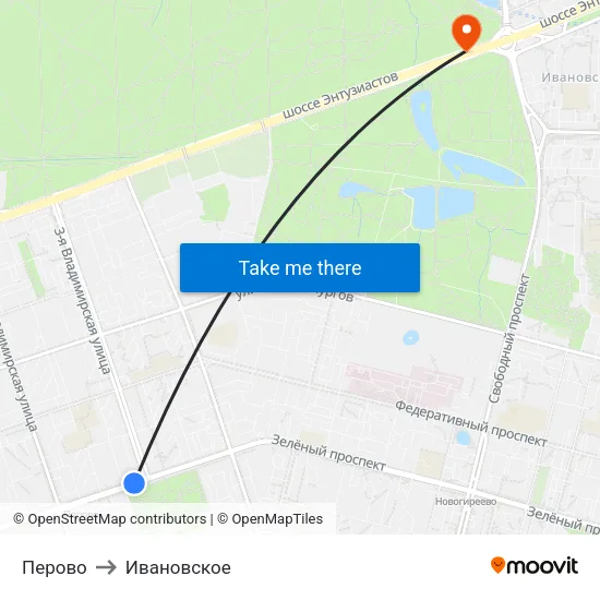 Перово to Ивановское map