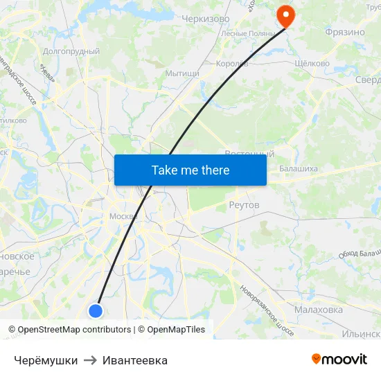 Черёмушки to Ивантеевка map