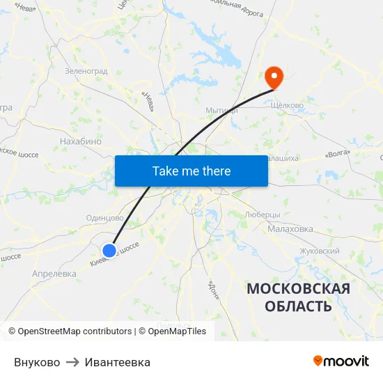 Внуково to Ивантеевка map