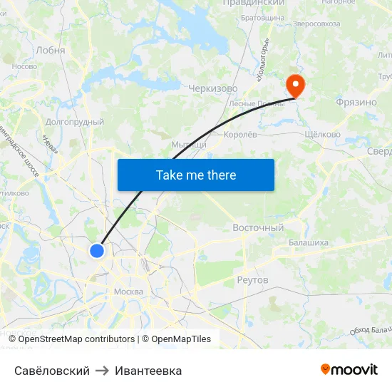 Савёловский to Ивантеевка map
