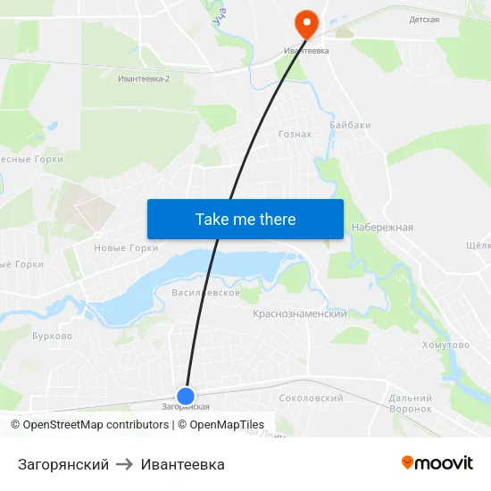 Загорянский to Ивантеевка map