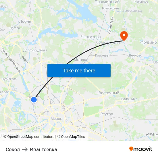 Сокол to Ивантеевка map