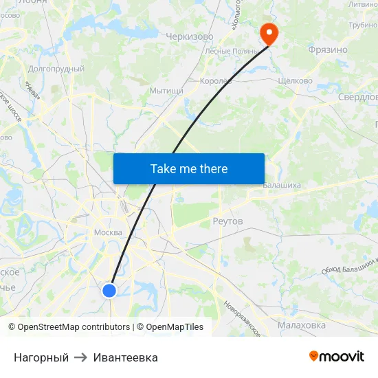 Нагорный to Ивантеевка map