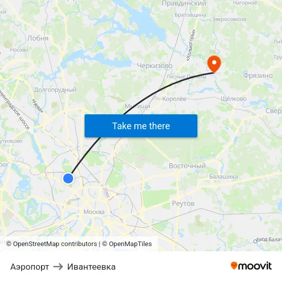 Аэропорт to Ивантеевка map