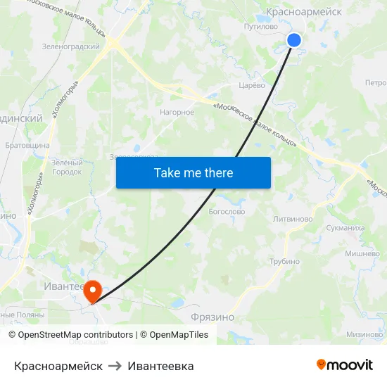 Красноармейск to Ивантеевка map