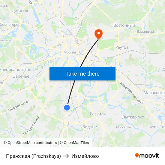 Пражская (Prazhskaya) to Измайлово map