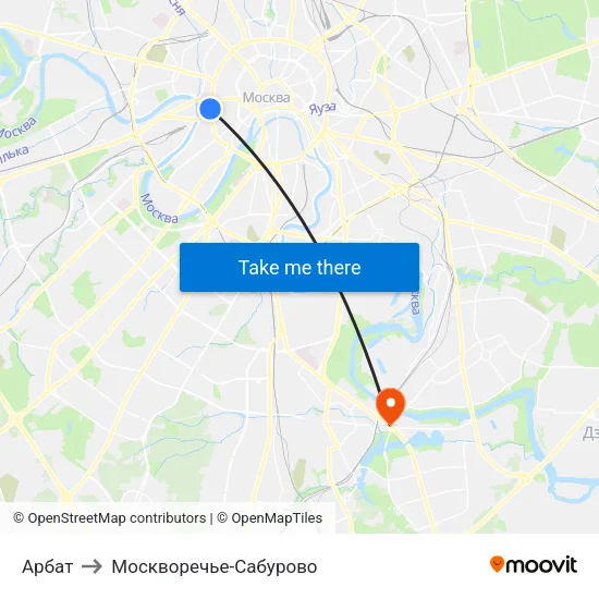 Арбат to Москворечье-Сабурово map