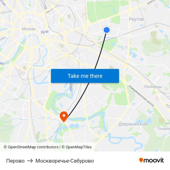 Перово to Москворечье-Сабурово map