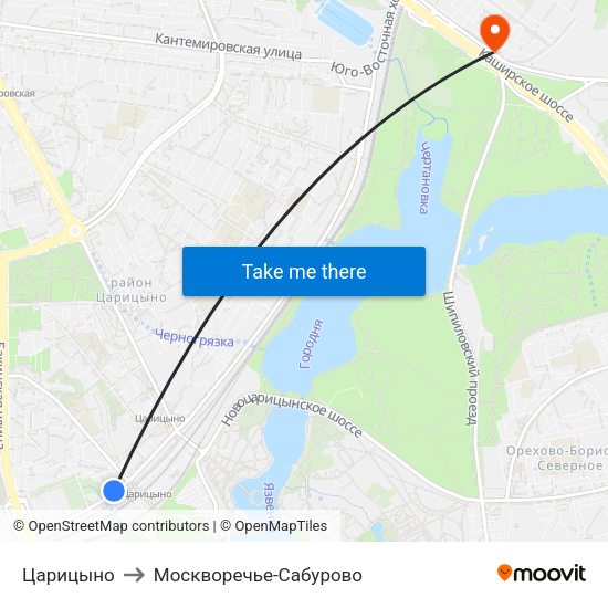 Царицыно to Москворечье-Сабурово map