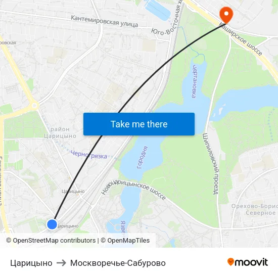 Царицыно to Москворечье-Сабурово map