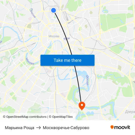 Марьина Роща to Москворечье-Сабурово map