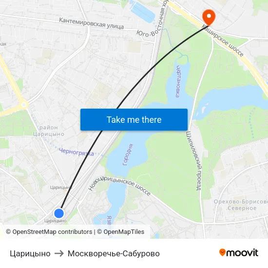 Царицыно to Москворечье-Сабурово map