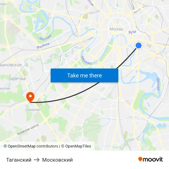 Таганский to Московский map