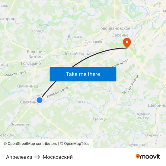 Апрелевка to Московский map
