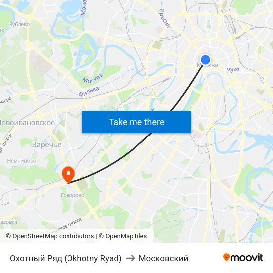 Охотный Ряд (Okhotny Ryad) to Московский map