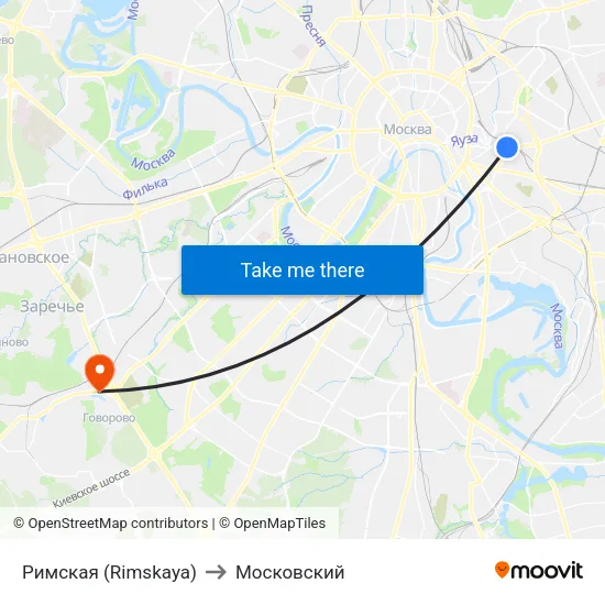 Римская (Rimskaya) to Московский map