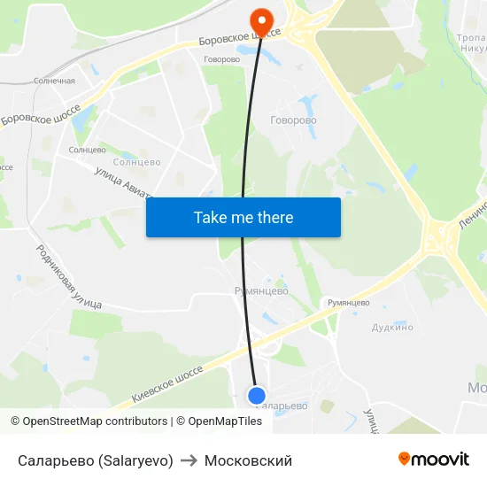 Саларьево (Salaryevo) to Московский map