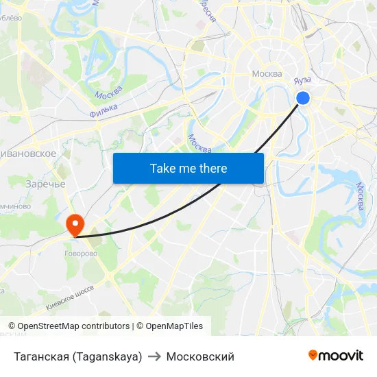 Таганская (Taganskaya) to Московский map